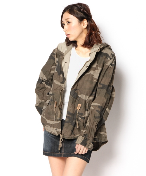 goa（ゴア）の「硫化ショートモッズコート（モッズコート・レディース・カモフラージュ/モカ/ベージュ/カーキ・FREE）」の4枚目の写真