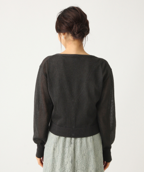 A part by（アパートバイ）の「OC＊14GAcNyラメカーディガン 840120（カーディガン/ボレロ・レディース・ブラック/シルバー/ゴールド・FREE）」の6枚目の写真