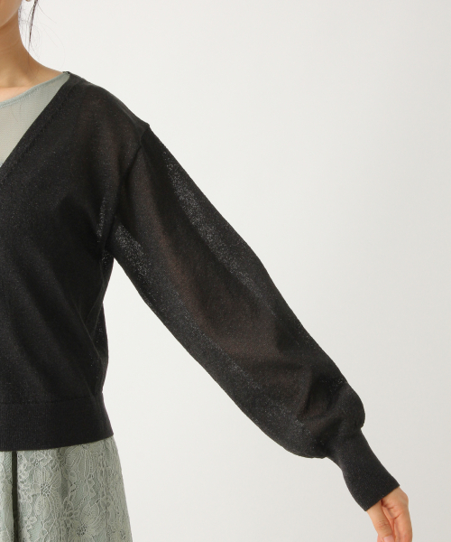 A part by（アパートバイ）の「OC＊14GAcNyラメカーディガン 840120（カーディガン/ボレロ・レディース・ブラック/シルバー/ゴールド・FREE）」の8枚目の写真