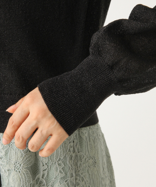 A part by（アパートバイ）の「OC＊14GAcNyラメカーディガン 840120（カーディガン/ボレロ・レディース・ブラック/シルバー/ゴールド・FREE）」の9枚目の写真