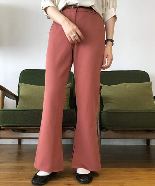 PairPair（ペアペア）の「スリット入りフレアパンツ（その他パンツ・レディース・ブラック/モカ/ブラウン系その他/スモークピンク/ロイヤルブルー/バーガンディー/ライトベージュ/アイボリー・FREE）」の7枚目の写真