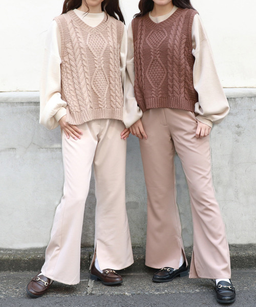 PairPair（ペアペア）の「スリット入りフレアパンツ（その他パンツ・レディース・ブラック/モカ/ブラウン系その他/スモークピンク/ロイヤルブルー/バーガンディー/ライトベージュ/アイボリー・FREE）」の17枚目の写真