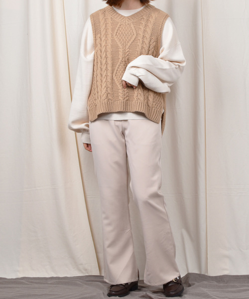 PairPair（ペアペア）の「スリット入りフレアパンツ（その他パンツ・レディース・ブラック/モカ/ブラウン系その他/スモークピンク/ロイヤルブルー/バーガンディー/ライトベージュ/アイボリー・FREE）」の18枚目の写真