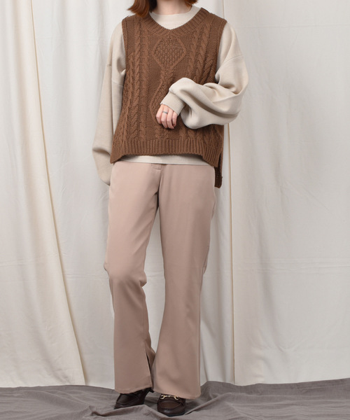 PairPair（ペアペア）の「スリット入りフレアパンツ（その他パンツ・レディース・ブラック/モカ/ブラウン系その他/スモークピンク/ロイヤルブルー/バーガンディー/ライトベージュ/アイボリー・FREE）」の12枚目の写真