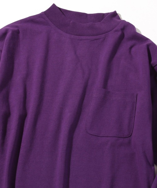 INASTUDIOS ZOO（イーナストゥディオスズー）の「「INASTUDIOS SELECT」モックネックポケットロングTシャツ（Tシャツ/カットソー・メンズ・ホワイト/ブラック/ベージュ/パープル/テラコッタ/サックスブルー/パープル系その他/ダークベージュ/グリーン/チャコール・LARGE/X-LARGE/MEDIUM）」の9枚目の写真