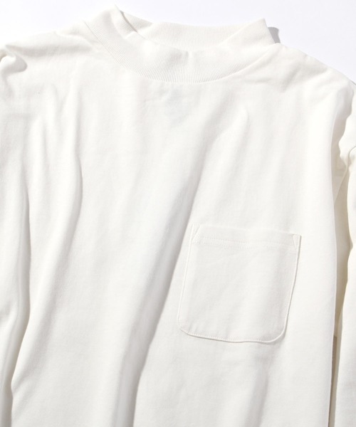 INASTUDIOS ZOO（イーナストゥディオスズー）の「「INASTUDIOS SELECT」モックネックポケットロングTシャツ（Tシャツ/カットソー・メンズ・ホワイト/ブラック/ベージュ/パープル/テラコッタ/サックスブルー/パープル系その他/ダークベージュ/グリーン/チャコール・LARGE/X-LARGE/MEDIUM）」の3枚目の写真