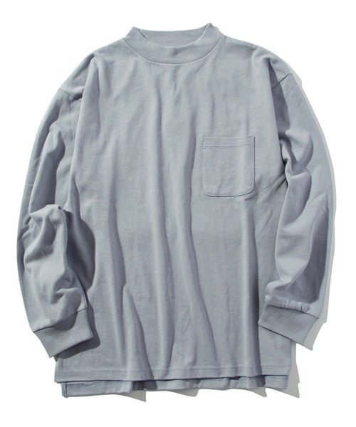 INASTUDIOS ZOO（イーナストゥディオスズー）の「「INASTUDIOS SELECT」モックネックポケットロングTシャツ（Tシャツ/カットソー・メンズ・ホワイト/ブラック/ベージュ/パープル/テラコッタ/サックスブルー/パープル系その他/ダークベージュ/グリーン/チャコール・LARGE/X-LARGE/MEDIUM）」の8枚目の写真