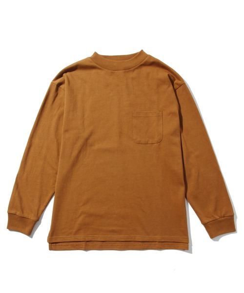 INASTUDIOS ZOO（イーナストゥディオスズー）の「「INASTUDIOS SELECT」モックネックポケットロングTシャツ（Tシャツ/カットソー・メンズ・ホワイト/ブラック/ベージュ/パープル/テラコッタ/サックスブルー/パープル系その他/ダークベージュ/グリーン/チャコール・LARGE/X-LARGE/MEDIUM）」の6枚目の写真