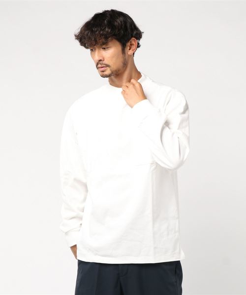 INASTUDIOS ZOO（イーナストゥディオスズー）の「「INASTUDIOS SELECT」モックネックポケットロングTシャツ（Tシャツ/カットソー・メンズ・ホワイト/ブラック/ベージュ/パープル/テラコッタ/サックスブルー/パープル系その他/ダークベージュ/グリーン/チャコール・LARGE/X-LARGE/MEDIUM）」の13枚目の写真