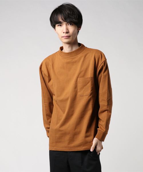 INASTUDIOS ZOO（イーナストゥディオスズー）の「「INASTUDIOS SELECT」モックネックポケットロングTシャツ（Tシャツ/カットソー・メンズ・ホワイト/ブラック/ベージュ/パープル/テラコッタ/サックスブルー/パープル系その他/ダークベージュ/グリーン/チャコール・LARGE/X-LARGE/MEDIUM）」の15枚目の写真