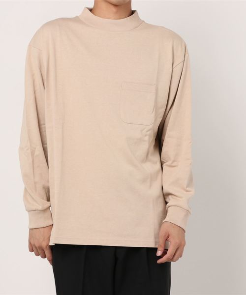 INASTUDIOS ZOO（イーナストゥディオスズー）の「「INASTUDIOS SELECT」モックネックポケットロングTシャツ（Tシャツ/カットソー・メンズ・ホワイト/ブラック/ベージュ/パープル/テラコッタ/サックスブルー/パープル系その他/ダークベージュ/グリーン/チャコール・LARGE/X-LARGE/MEDIUM）」の16枚目の写真