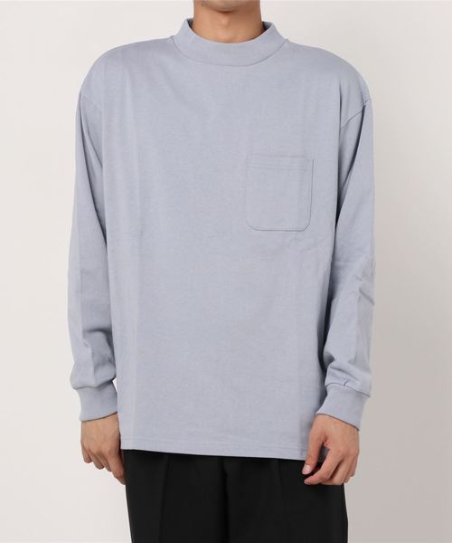 INASTUDIOS ZOO（イーナストゥディオスズー）の「「INASTUDIOS SELECT」モックネックポケットロングTシャツ（Tシャツ/カットソー・メンズ・ホワイト/ブラック/ベージュ/パープル/テラコッタ/サックスブルー/パープル系その他/ダークベージュ/グリーン/チャコール・LARGE/X-LARGE/MEDIUM）」の17枚目の写真