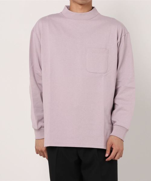 INASTUDIOS ZOO（イーナストゥディオスズー）の「「INASTUDIOS SELECT」モックネックポケットロングTシャツ（Tシャツ/カットソー・メンズ・ホワイト/ブラック/ベージュ/パープル/テラコッタ/サックスブルー/パープル系その他/ダークベージュ/グリーン/チャコール・LARGE/X-LARGE/MEDIUM）」の18枚目の写真