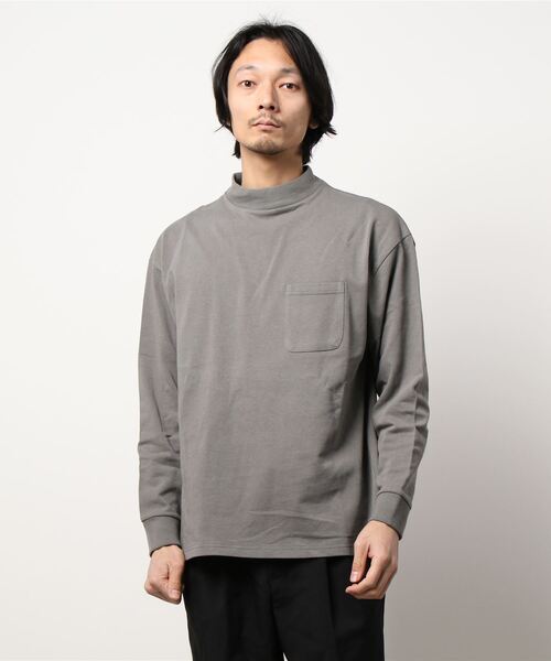 INASTUDIOS ZOO（イーナストゥディオスズー）の「「INASTUDIOS SELECT」モックネックポケットロングTシャツ（Tシャツ/カットソー・メンズ・ホワイト/ブラック/ベージュ/パープル/テラコッタ/サックスブルー/パープル系その他/ダークベージュ/グリーン/チャコール・LARGE/X-LARGE/MEDIUM）」の20枚目の写真