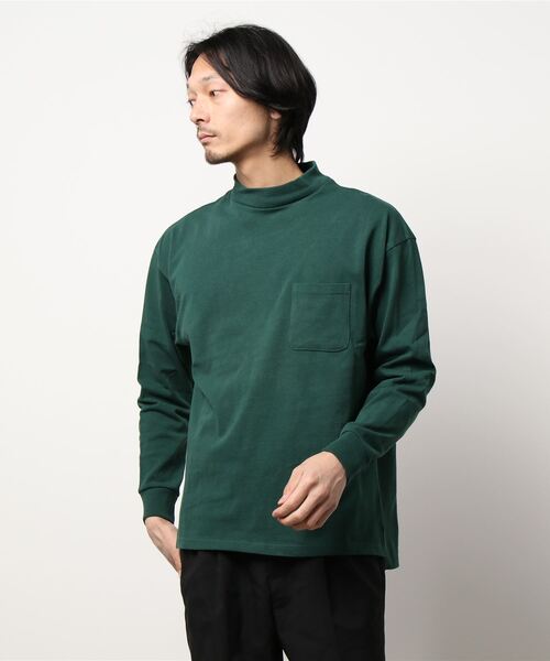 INASTUDIOS ZOO（イーナストゥディオスズー）の「「INASTUDIOS SELECT」モックネックポケットロングTシャツ（Tシャツ/カットソー・メンズ・ホワイト/ブラック/ベージュ/パープル/テラコッタ/サックスブルー/パープル系その他/ダークベージュ/グリーン/チャコール・LARGE/X-LARGE/MEDIUM）」の19枚目の写真