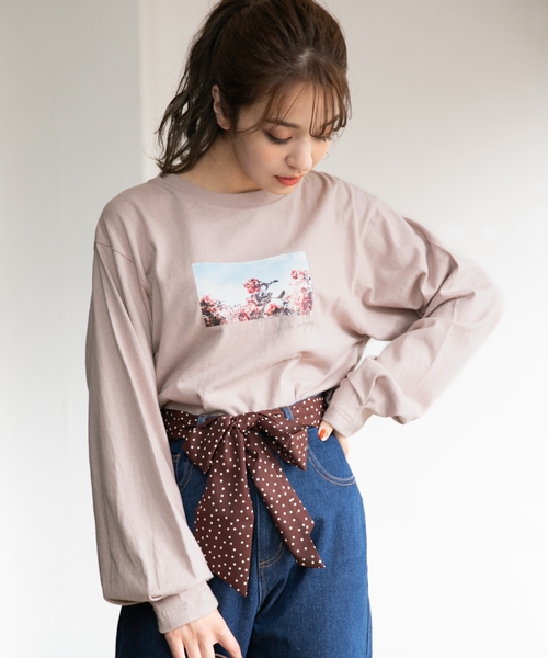 Heather(ヘザー)の「タックイリフォトT 852012(Tシャツ/カットソー)」|ピンク