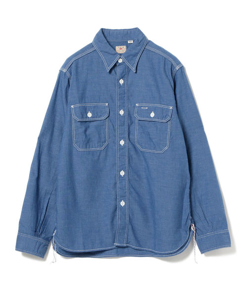 SUGAR CANE（シュガーケーン）の「SUGAR CANE / VAT DYE シャンブレー ワークシャツ ＜MEN＞（シャツ/ブラウス・メンズ・ブルー・SMALL/MEDIUM/X-LARGE）」の3枚目の写真