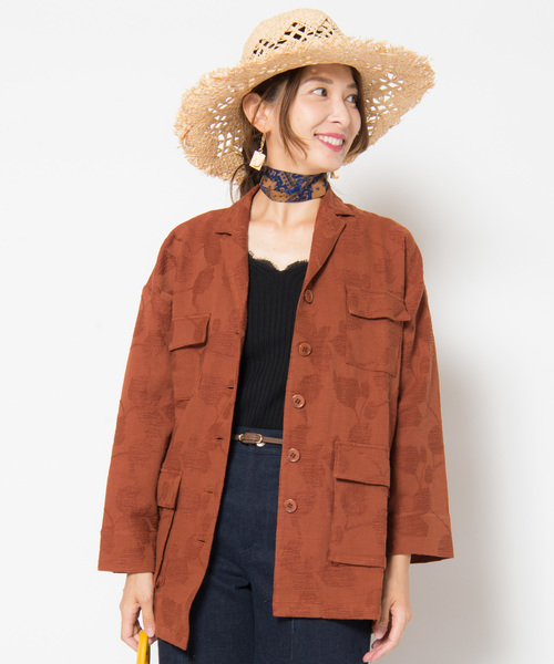 LAYMEE（レイミー）の「Kito JKT / キトージャケット（ミリタリージャケット・レディース・ブラック/テラコッタ/ホワイト・FREE）」の3枚目の写真
