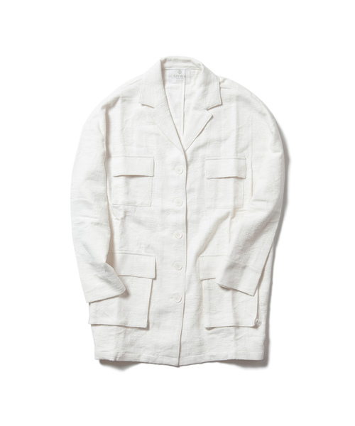 LAYMEE（レイミー）の「Kito JKT / キトージャケット（ミリタリージャケット・レディース・ブラック/テラコッタ/ホワイト・FREE）」の4枚目の写真