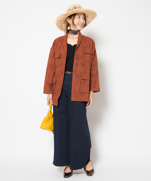 LAYMEE（レイミー）の「Kito JKT / キトージャケット（ミリタリージャケット・レディース・ブラック/テラコッタ/ホワイト・FREE）」の16枚目の写真