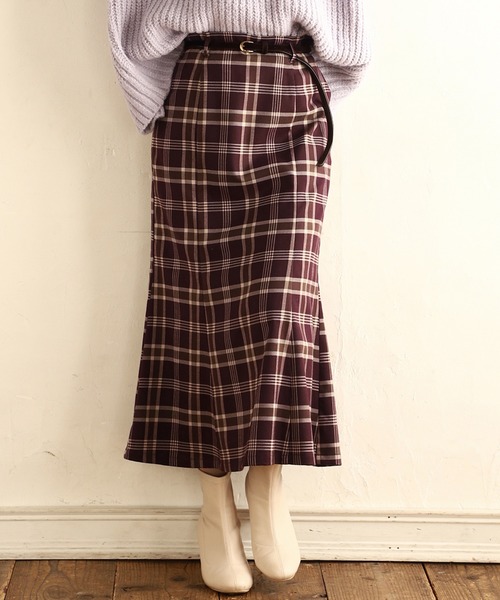 one after another NICE CLAUP（ワンアフターアナザーナイスクラップ）の「ベルト付きチューリップスカート（スカート・レディース・アイボリー/モカ/ブラウン系その他/ベージュ系その他・FREE）」の3枚目の写真