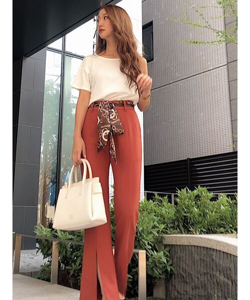 RESEXXY（リゼクシー）の「ツイイストデザイントップス（Tシャツ/カットソー・レディース・オフホワイト/ブラック/ピンク/モカ・FREE）」の20枚目の写真