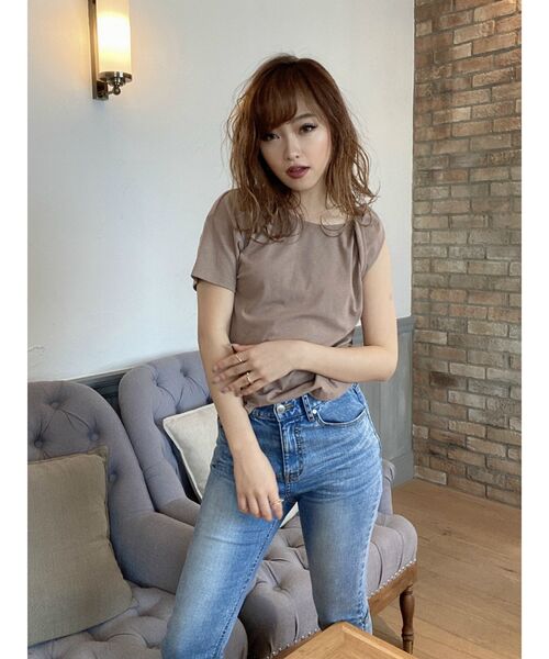 RESEXXY（リゼクシー）の「ツイイストデザイントップス（Tシャツ/カットソー・レディース・オフホワイト/ブラック/ピンク/モカ・FREE）」の22枚目の写真