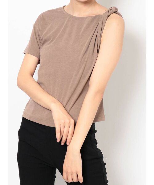 RESEXXY（リゼクシー）の「ツイイストデザイントップス（Tシャツ/カットソー・レディース・オフホワイト/ブラック/ピンク/モカ・FREE）」の8枚目の写真