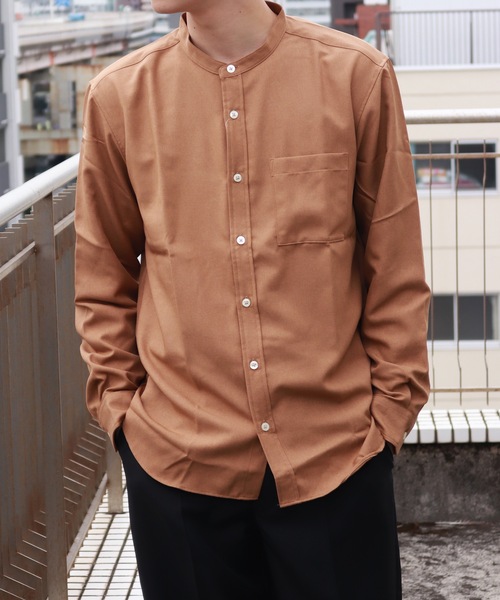 wis... とろみシャツ ダーク グレージュ CIASENSE シャツ Loose silhouette Regular collar shirt /setup