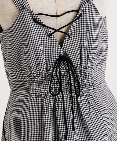 one after another NICE CLAUP(ワンアフターアナザーナイスクラップ)の「後ろレースアップジャンパースカート(ジャンパースカート・レディース・ベージュ/ブラック系その他/ベージュ系その他/グリーン・FREE)」の21枚目の写真