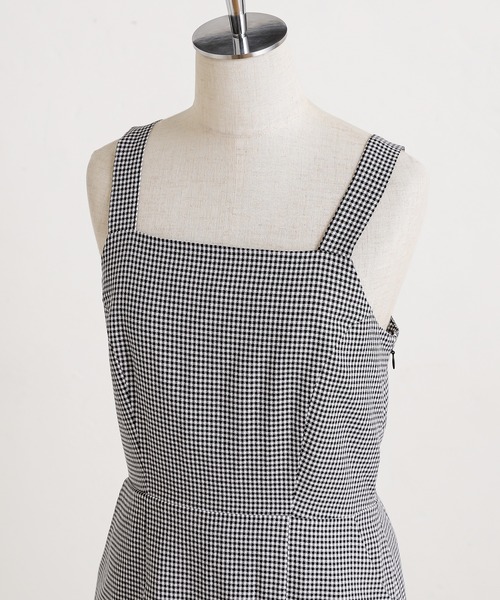 one after another NICE CLAUP(ワンアフターアナザーナイスクラップ)の「後ろレースアップジャンパースカート(ジャンパースカート・レディース・ベージュ/ブラック系その他/ベージュ系その他/グリーン・FREE)」の9枚目の写真