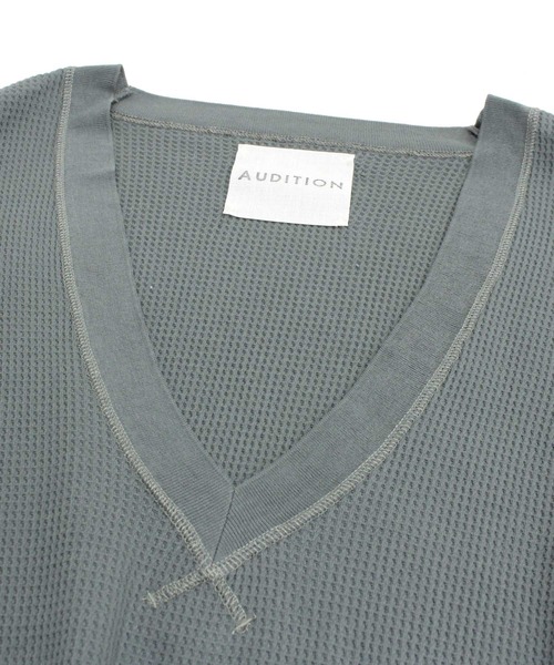 Audition(オーディション)の「M1397 ヴィンテージワッフルVネックプルオーバー(Tシャツ/カットソー・レディース・ブラック/オリーブ/キナリ・MEDIUM)」の9枚目の写真