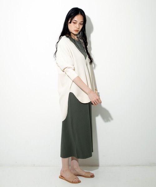 Audition(オーディション)の「M1397 ヴィンテージワッフルVネックプルオーバー(Tシャツ/カットソー・レディース・ブラック/オリーブ/キナリ・MEDIUM)」の20枚目の写真