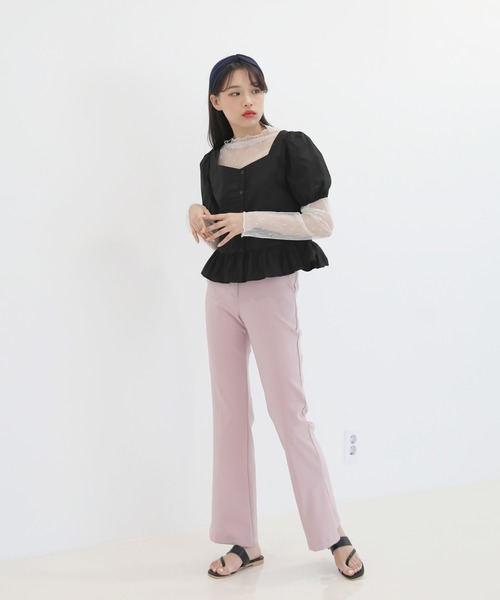 by muni:r(バイ ムニール)の「ラブリーパフフリル スクエアネック ブラウス(シャツ/ブラウス・レディース・ブラック/グリーン/クリーム・FREE)」の21枚目の写真