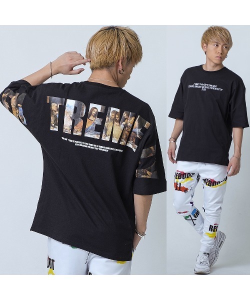 RE730（アールイーセブンサーティー）の「【RE730】RE730の人気モチーフビッグロゴTシャツ　ビッグシルエット（Tシャツ/カットソー・メンズ・オフホワイト/ブラック/イエロー・MEDIUM/LARGE/X-LARGE）」の3枚目の写真