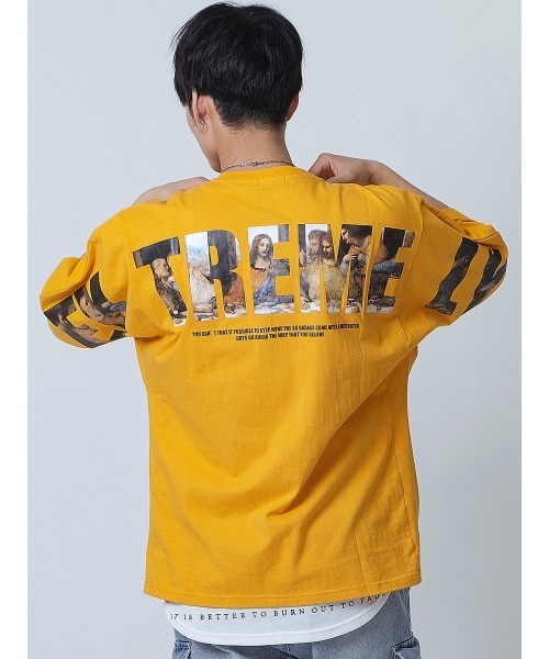 RE730（アールイーセブンサーティー）の「【RE730】RE730の人気モチーフビッグロゴTシャツ　ビッグシルエット（Tシャツ/カットソー・メンズ・オフホワイト/ブラック/イエロー・MEDIUM/LARGE/X-LARGE）」の5枚目の写真