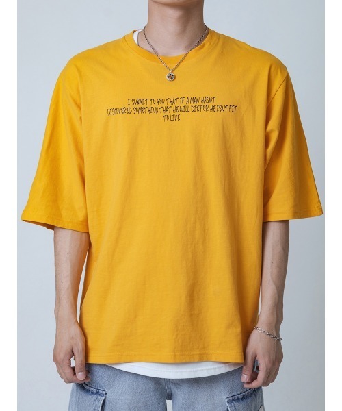 RE730（アールイーセブンサーティー）の「【RE730】RE730の人気モチーフビッグロゴTシャツ　ビッグシルエット（Tシャツ/カットソー・メンズ・オフホワイト/ブラック/イエロー・MEDIUM/LARGE/X-LARGE）」の11枚目の写真