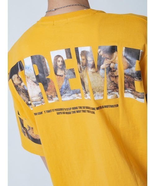 RE730（アールイーセブンサーティー）の「【RE730】RE730の人気モチーフビッグロゴTシャツ　ビッグシルエット（Tシャツ/カットソー・メンズ・オフホワイト/ブラック/イエロー・MEDIUM/LARGE/X-LARGE）」の14枚目の写真