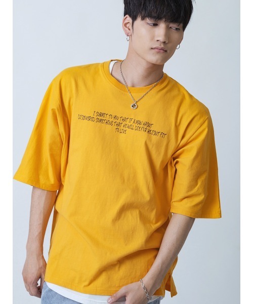 RE730（アールイーセブンサーティー）の「【RE730】RE730の人気モチーフビッグロゴTシャツ　ビッグシルエット（Tシャツ/カットソー・メンズ・オフホワイト/ブラック/イエロー・MEDIUM/LARGE/X-LARGE）」の16枚目の写真