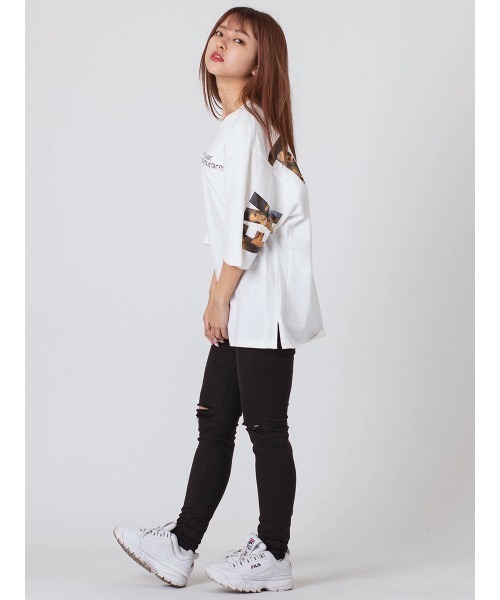 RE730（アールイーセブンサーティー）の「【RE730】RE730の人気モチーフビッグロゴTシャツ　ビッグシルエット（Tシャツ/カットソー・メンズ・オフホワイト/ブラック/イエロー・MEDIUM/LARGE/X-LARGE）」の19枚目の写真