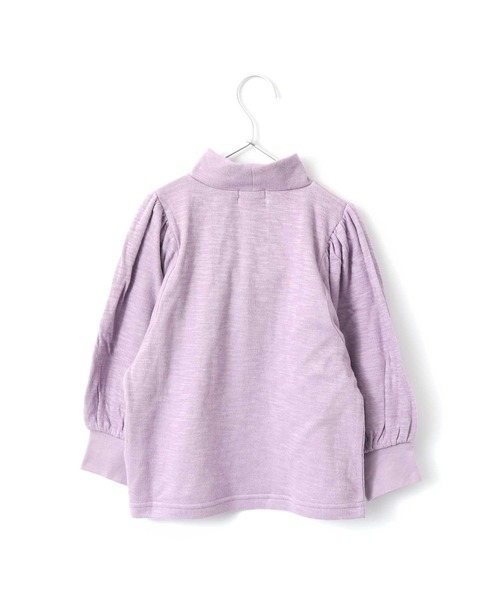 MAKE YOUR DAY（メイクユアデイ）の「接結天竺ボリューム袖ハイネック長袖Tシャツ■80～140cm（Tシャツ/カットソー・キッズ・ブラウン/オフホワイト/ラベンダー・120/130/140/90/100/110/80）」の13枚目の写真