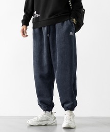 HOOK | 【HOOK】【定番】（女性の方にもおすすめ）裾絞り　ユニセックス/スポーツ/ストリート ラックパンツ トラックパンツ マーガレット刺繍入り コーデユロイ(その他パンツ)