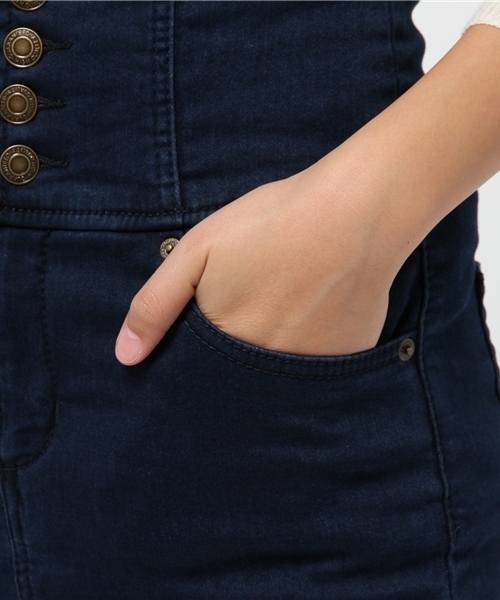 WEGO(ウィゴー)の「WEGO/パウダーデニムハイウエストスカート(デニムスカート・レディース・ダークインディゴブルー/ネイビー・FREE)」の8枚目の写真