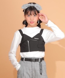 PINKHUNT（ピンクハント）の「Pinkhunt ライダースビスチェ付きロンT 4786K (ボトム別売)（Tシャツ/カットソー・キッズ）」