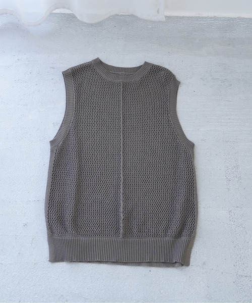 flaner（フラネ）の「ルーズメッシュベスト（ベスト・レディース・モカ/ナチュラル/カーキ・FREE）」の16枚目の写真