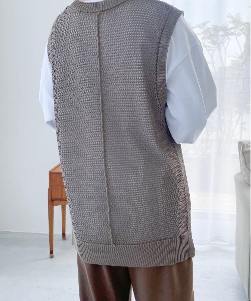 flaner（フラネ）の「ルーズメッシュベスト（ベスト・レディース・モカ/ナチュラル/カーキ・FREE）」の22枚目の写真