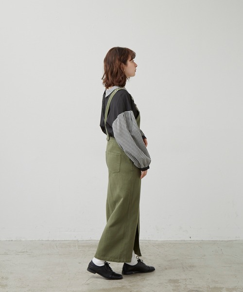 MERLOT（メルロー）の「2wayギンガムチェックコンビブラウス（シャツ/ブラウス・レディース・ブラック/ホワイト・FREE）」の4枚目の写真