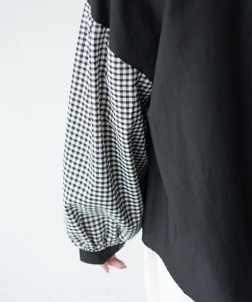 MERLOT（メルロー）の「2wayギンガムチェックコンビブラウス（シャツ/ブラウス・レディース・ブラック/ホワイト・FREE）」の12枚目の写真