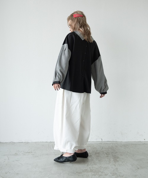 MERLOT（メルロー）の「2wayギンガムチェックコンビブラウス（シャツ/ブラウス・レディース・ブラック/ホワイト・FREE）」の18枚目の写真