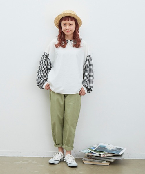 MERLOT（メルロー）の「2wayギンガムチェックコンビブラウス（シャツ/ブラウス・レディース・ブラック/ホワイト・FREE）」の20枚目の写真